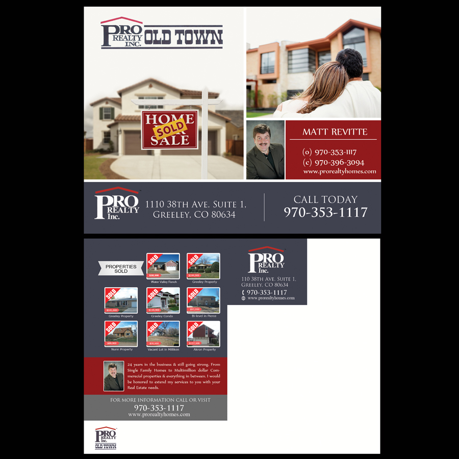 Postcard Design by NatPearlDesigns for Pro Realty Old Town | Design #3751114