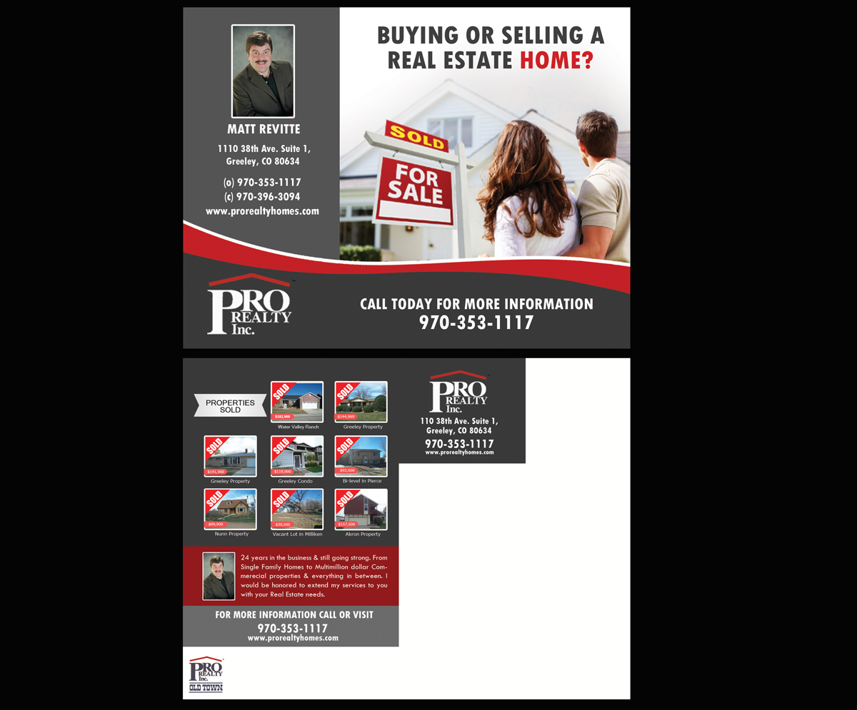Postcard Design by NatPearlDesigns for Pro Realty Old Town | Design: #3752635