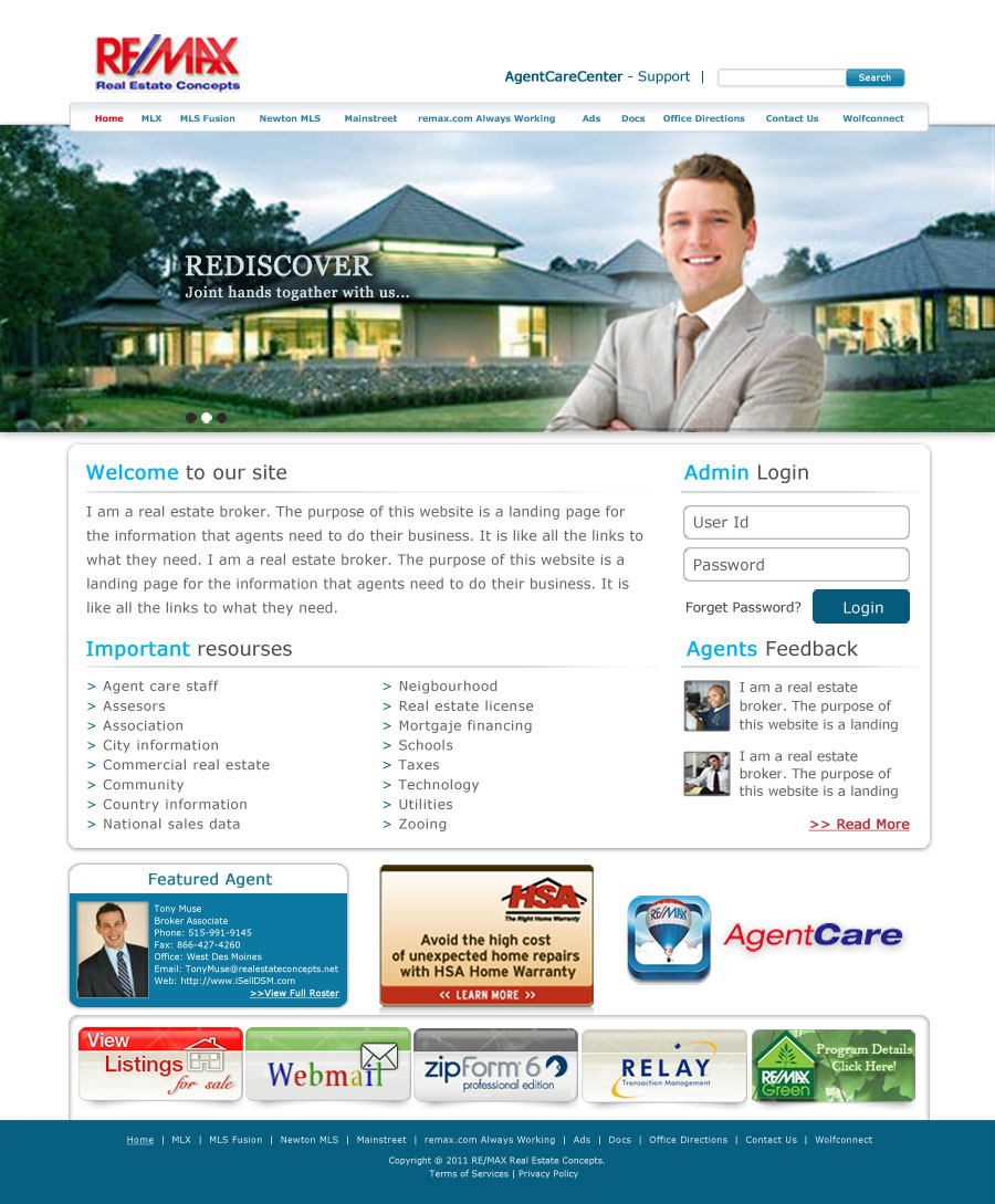Web Design by UniqueDesignz for RE/MAX Real Estate Concepts | Design #912454