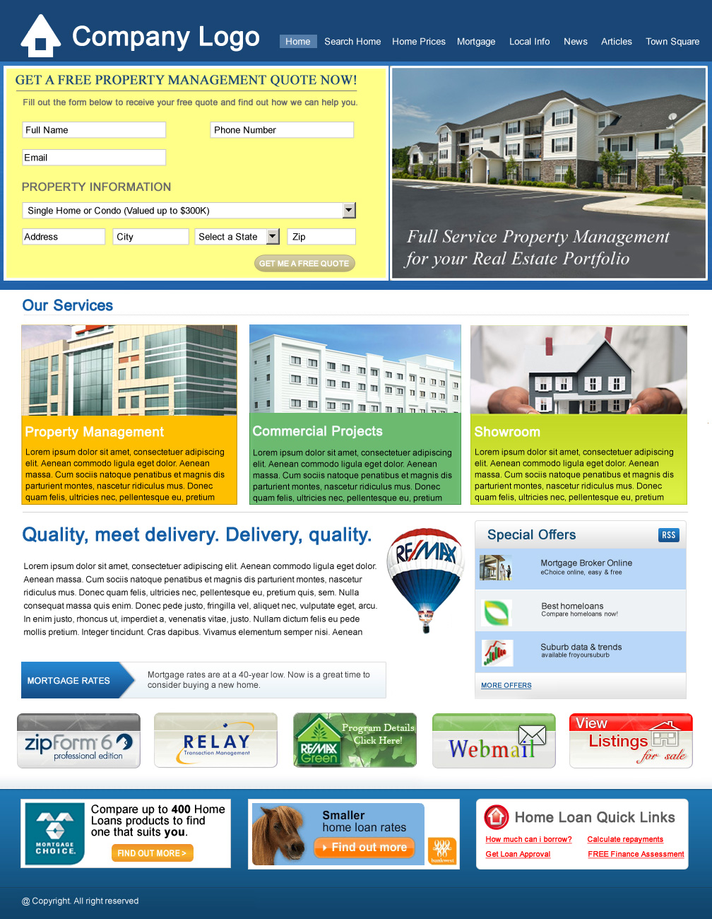 Web Design by vikas kumar for RE/MAX Real Estate Concepts | Design #912574