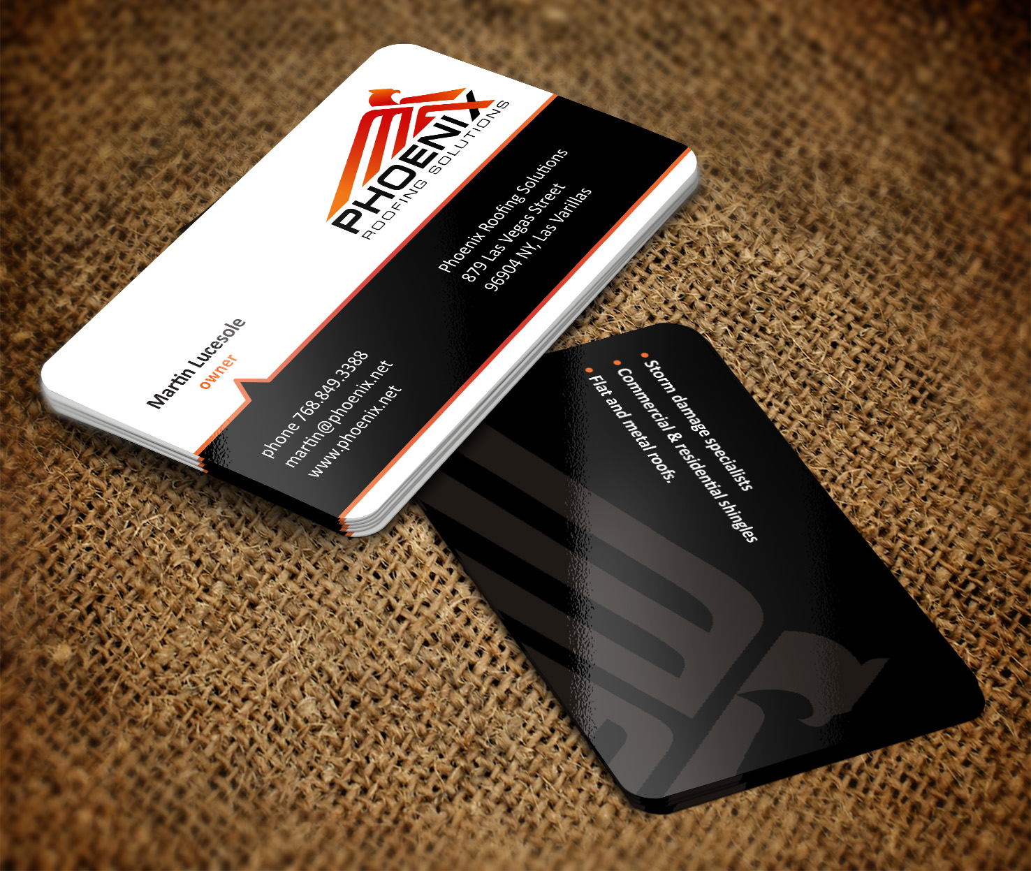 Business Card Design by pecas for Phoenix Roofing Solutions | Design #3667352