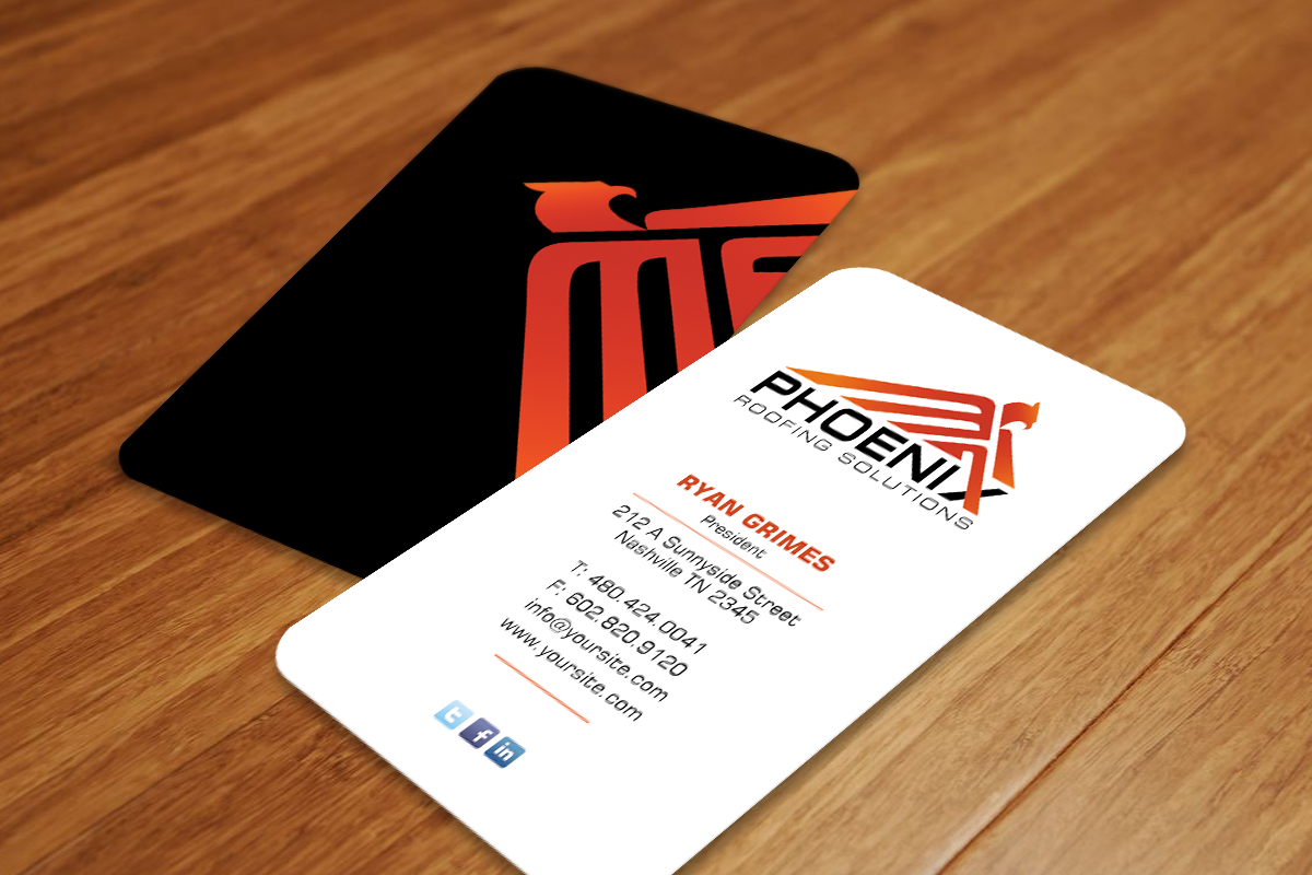 Business Card Design by Sarah Mathews for Phoenix Roofing Solutions | Design #3640148
