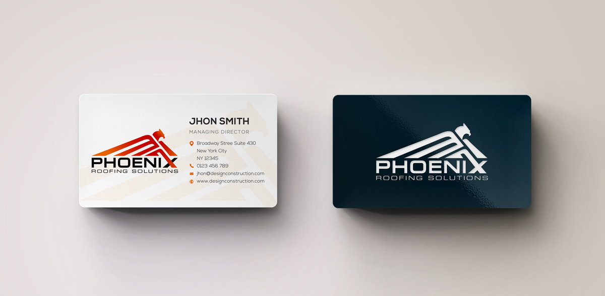 Business Card Design by stoodio.id for Phoenix Roofing Solutions | Design #3645198