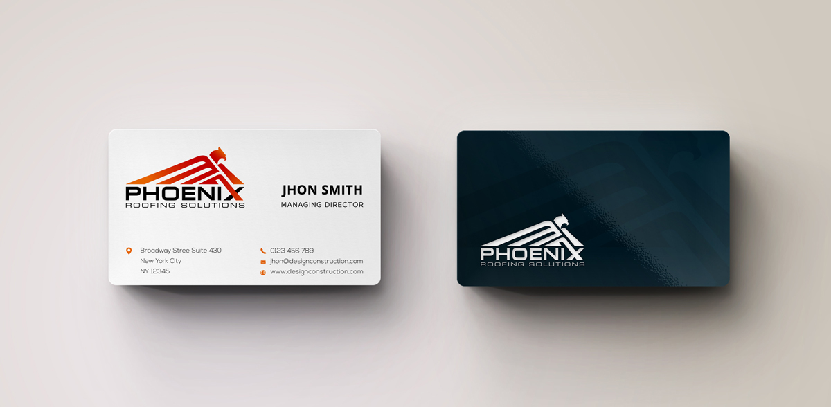 Business Card Design by stoodio.id for Phoenix Roofing Solutions | Design #3645210