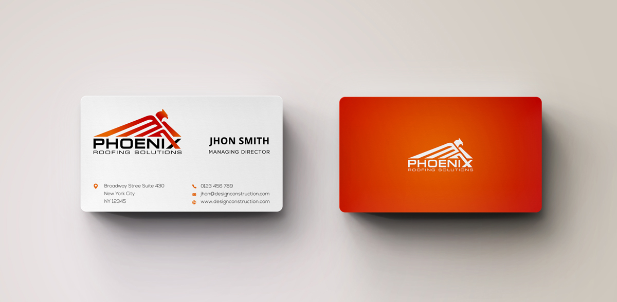 Business Card Design by stoodio.id for Phoenix Roofing Solutions | Design #3645259