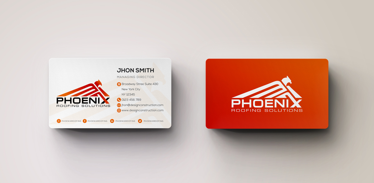 Business Card Design by stoodio.id for Phoenix Roofing Solutions | Design #3663983