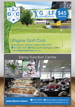 Postcard Design for Golf Club Membership & Functions | Postcard Design by adiazudin