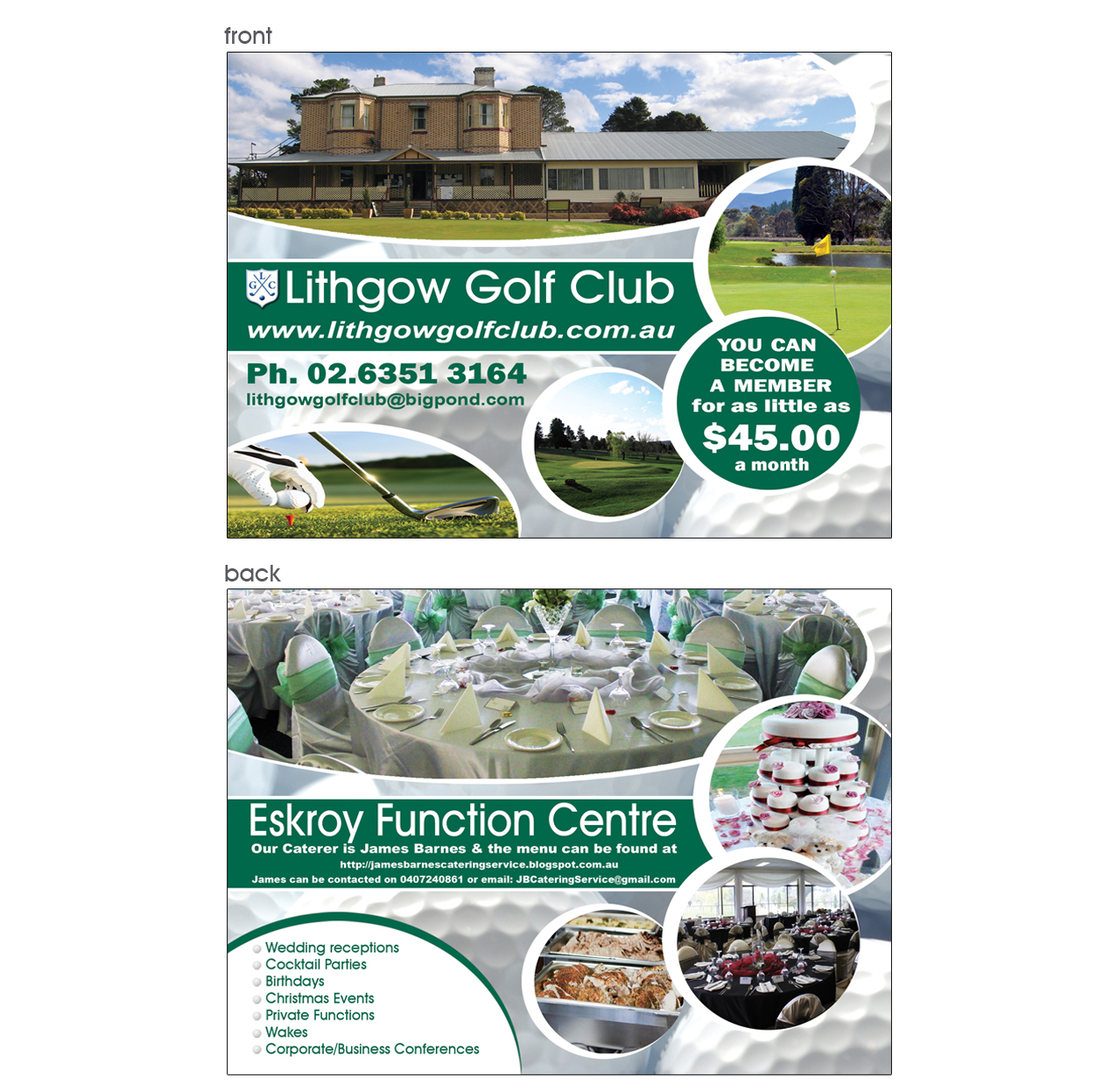 Postcard Design by Maden for Lithgow Golf Club | Design #3649610