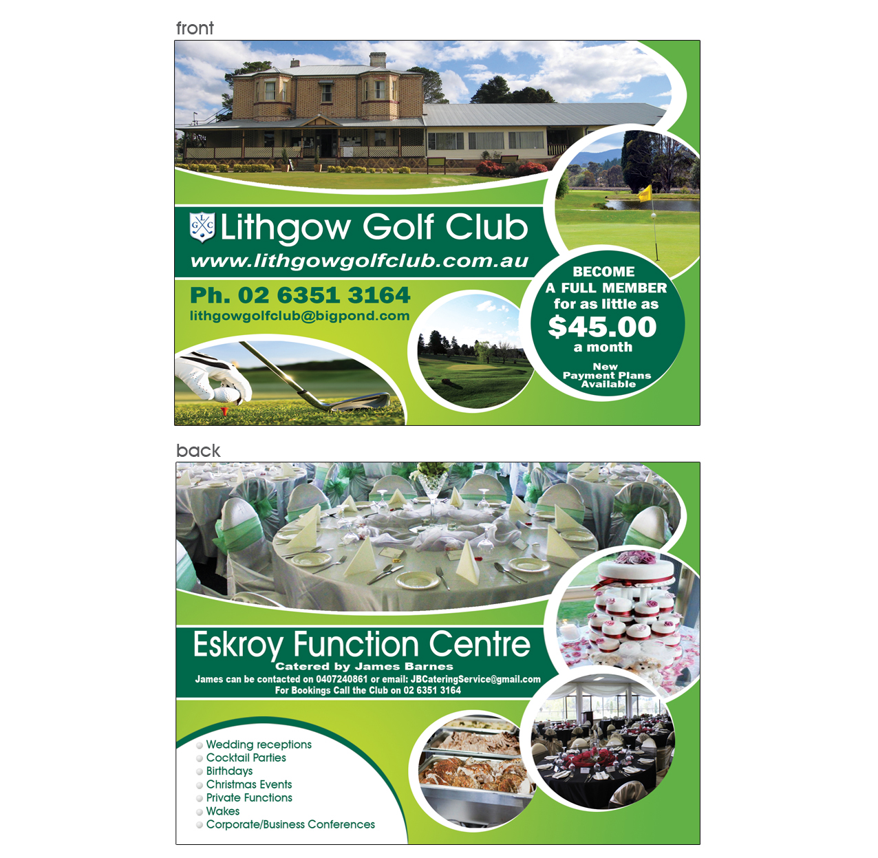 Postcard Design by Maden for Lithgow Golf Club | Design #3671793