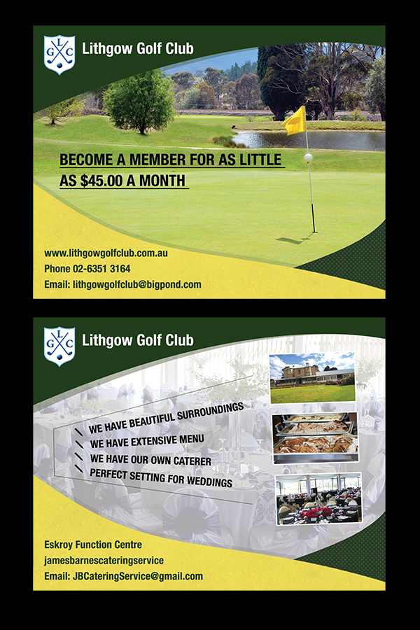 Postcard Design by Bright Star for Lithgow Golf Club | Design #3659045