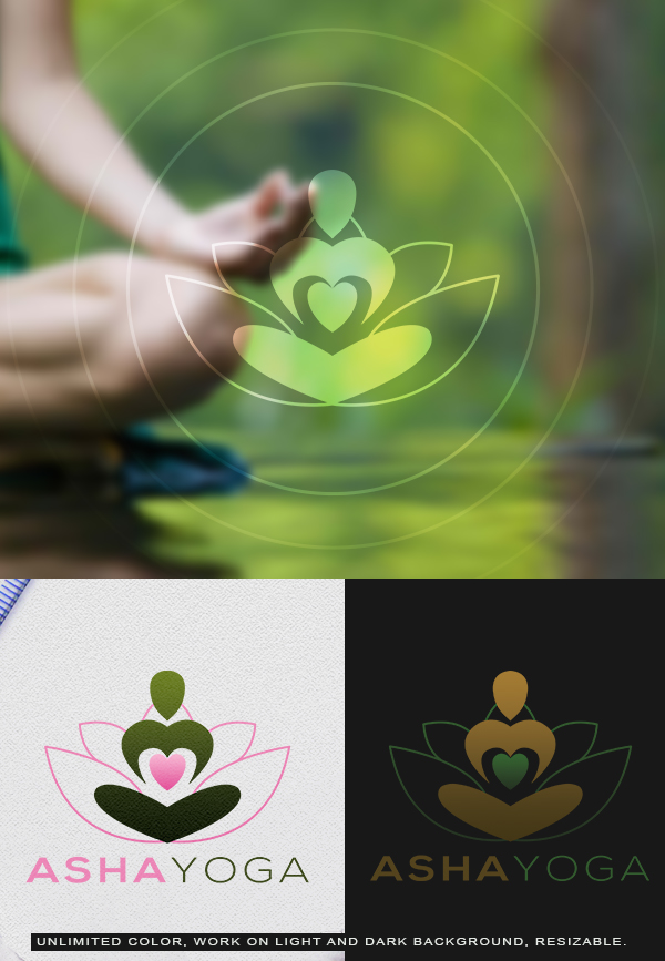 Logo Design by aezacfabian for Asha Yoga Therapy Center | Design #3655452