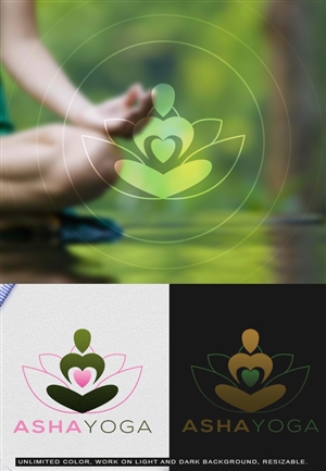 Logo Design by aezacfabian for Asha Yoga Therapy Center | Design: #3655452