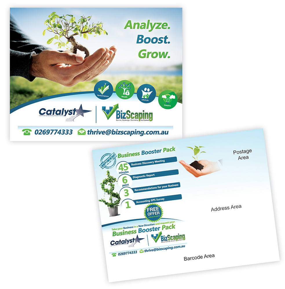 Postcard Design by creationz2011 for BizScaping | Design #3700417