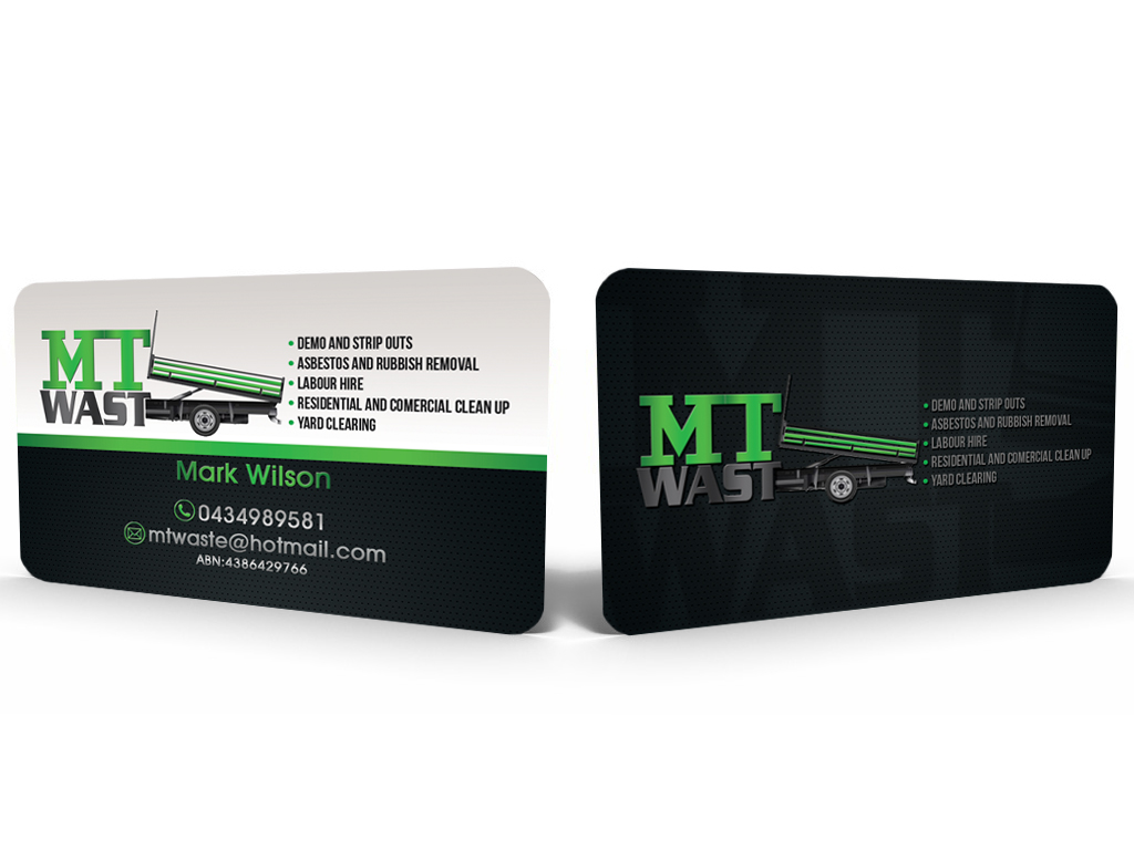 Business Card Design by Hardcore Design for mt waste | Design #3665723