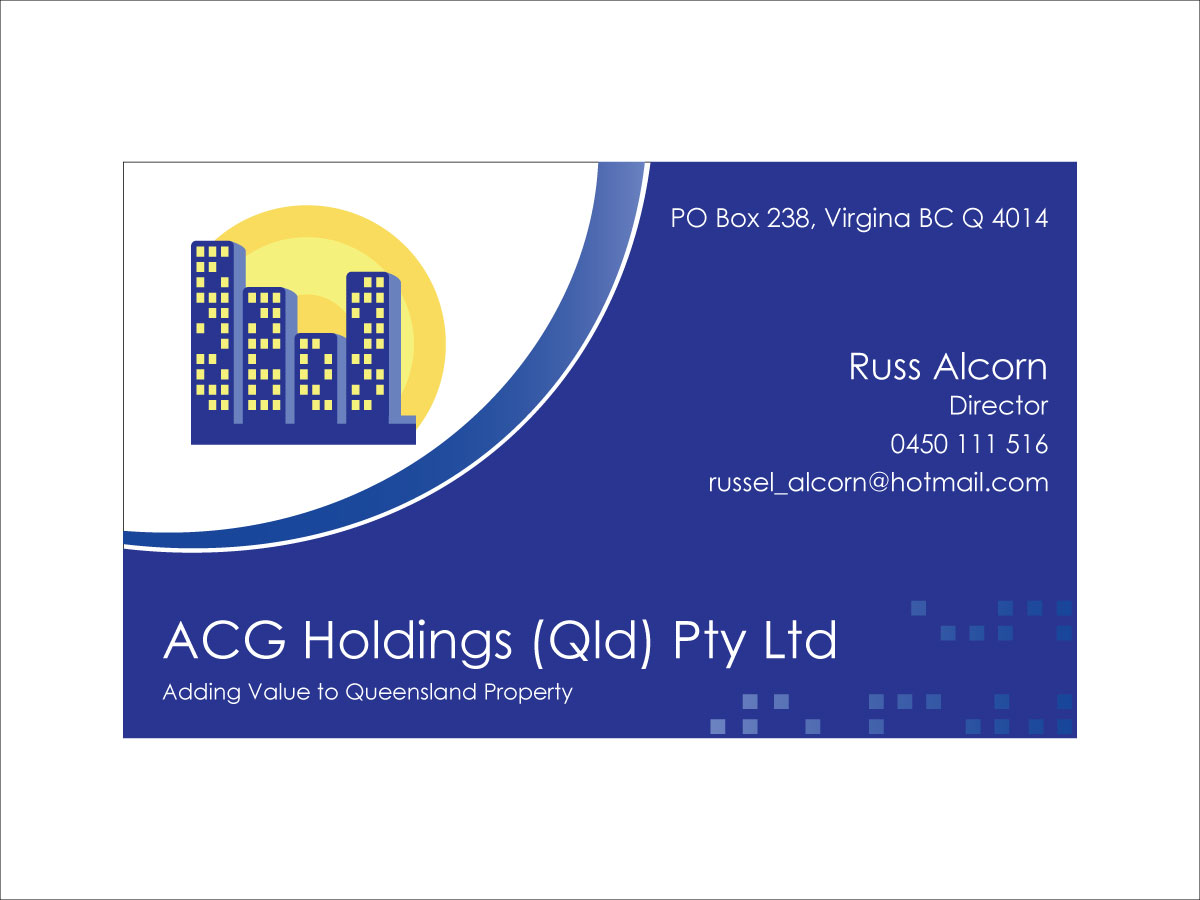 Business Card Design by isuruw for ACG Holdings (Qld) Pty Ltd | Design #3710537