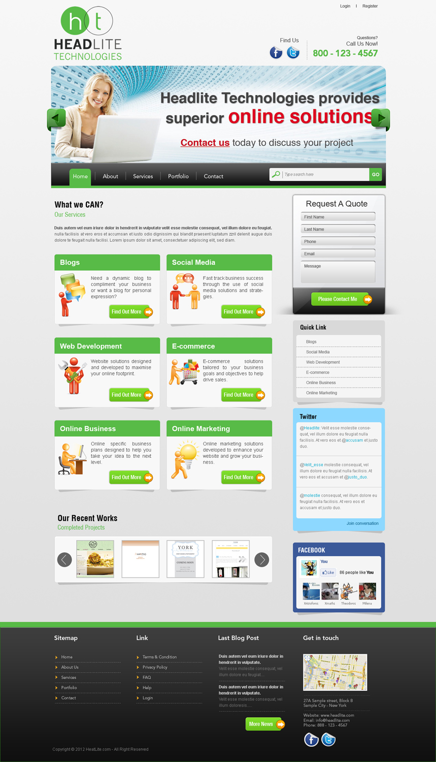 Web Design by AriefK for Headlite Technologies | Design #931636