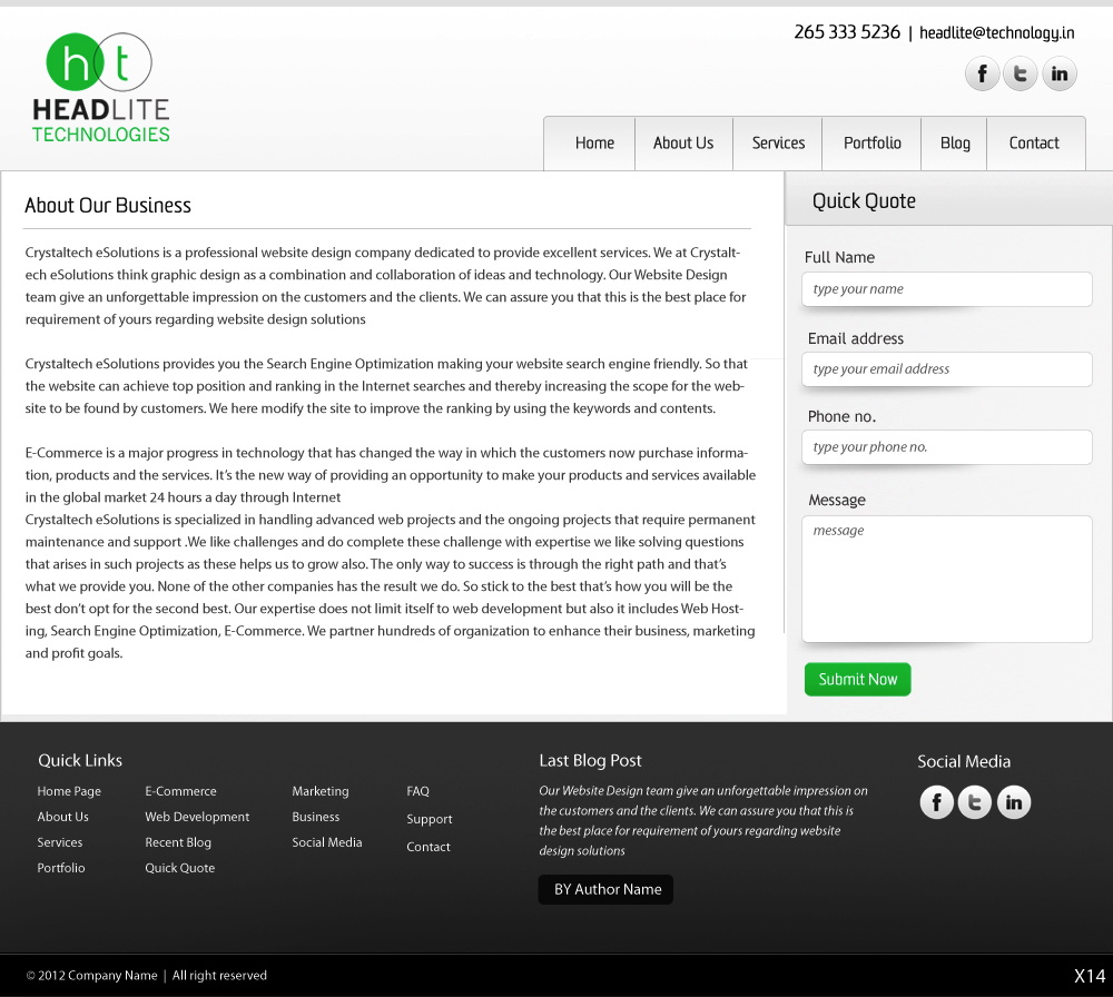 Web Design by pb for Headlite Technologies | Design #927260
