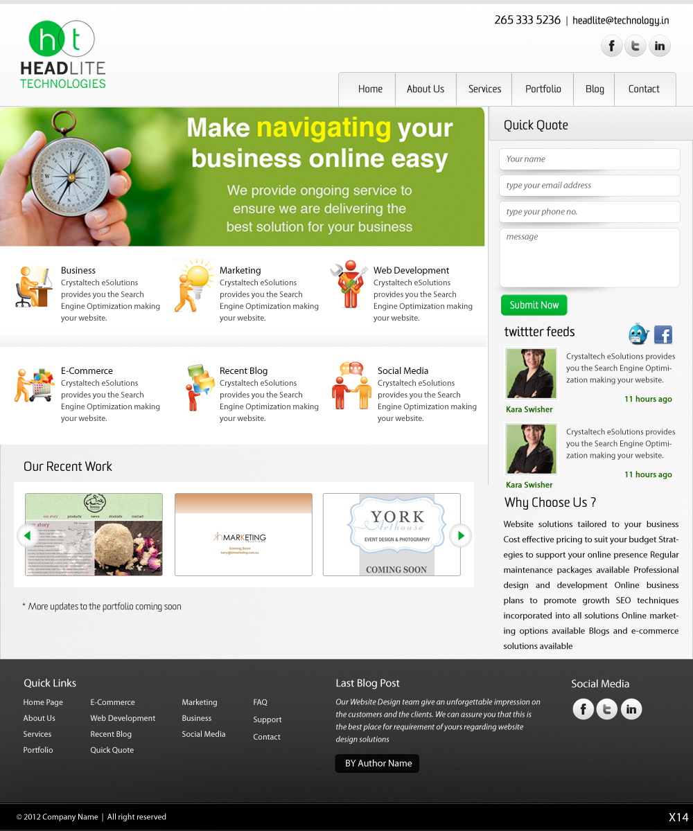 Diseño Web por pb para Headlite Technologies | Diseño #928537