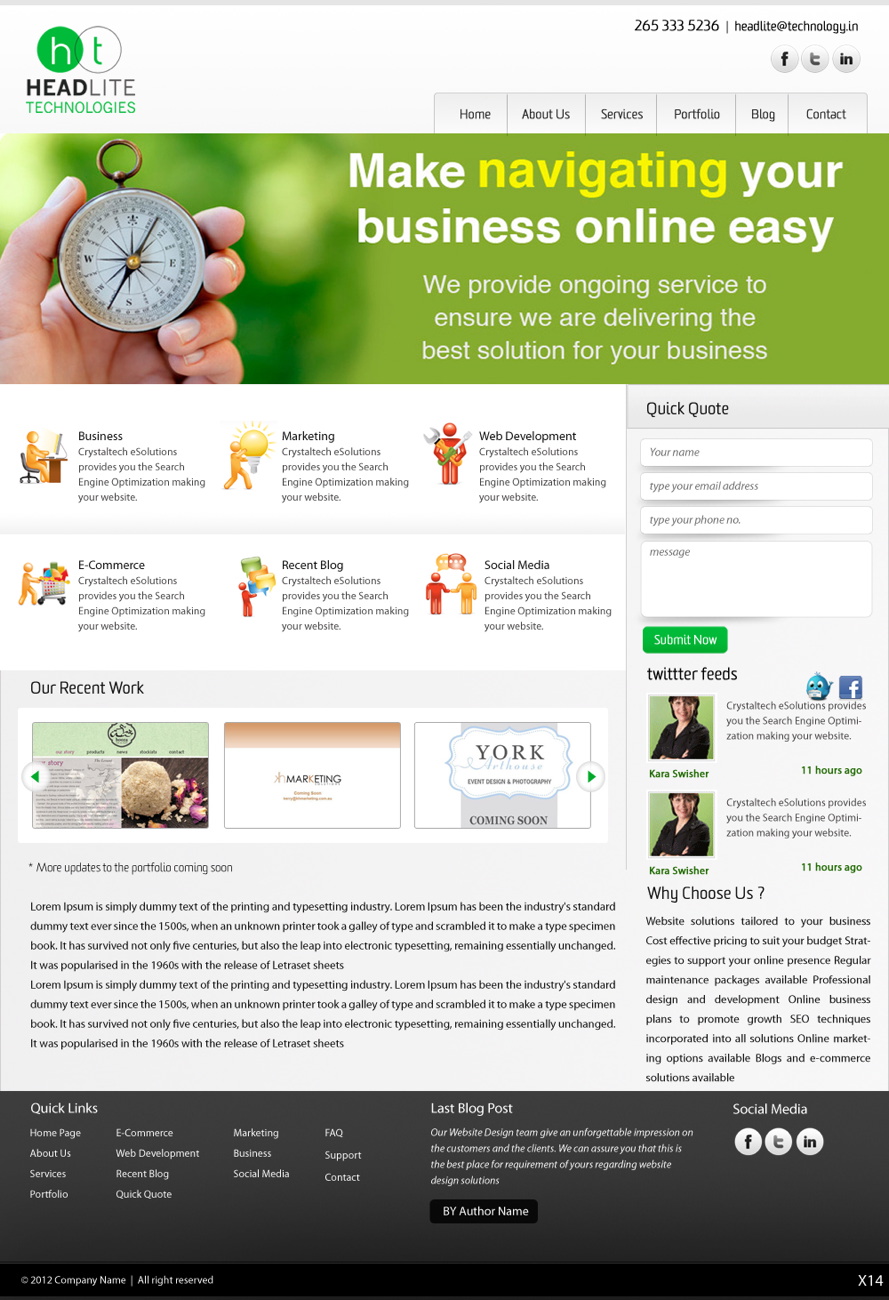 Diseño Web por pb para Headlite Technologies | Diseño #928539