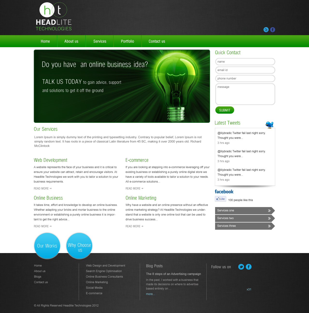 Diseño Web por pb para Headlite Technologies | Diseño #936973