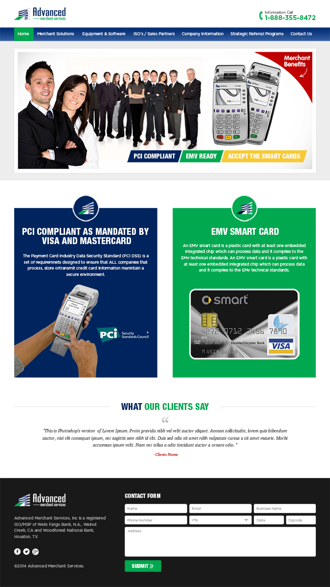 Web Design by Mayank Patel for Advanced Merchant Services | Design #3718636