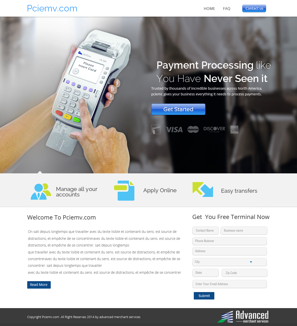 Web Design by OM for Advanced Merchant Services | Design #3682240