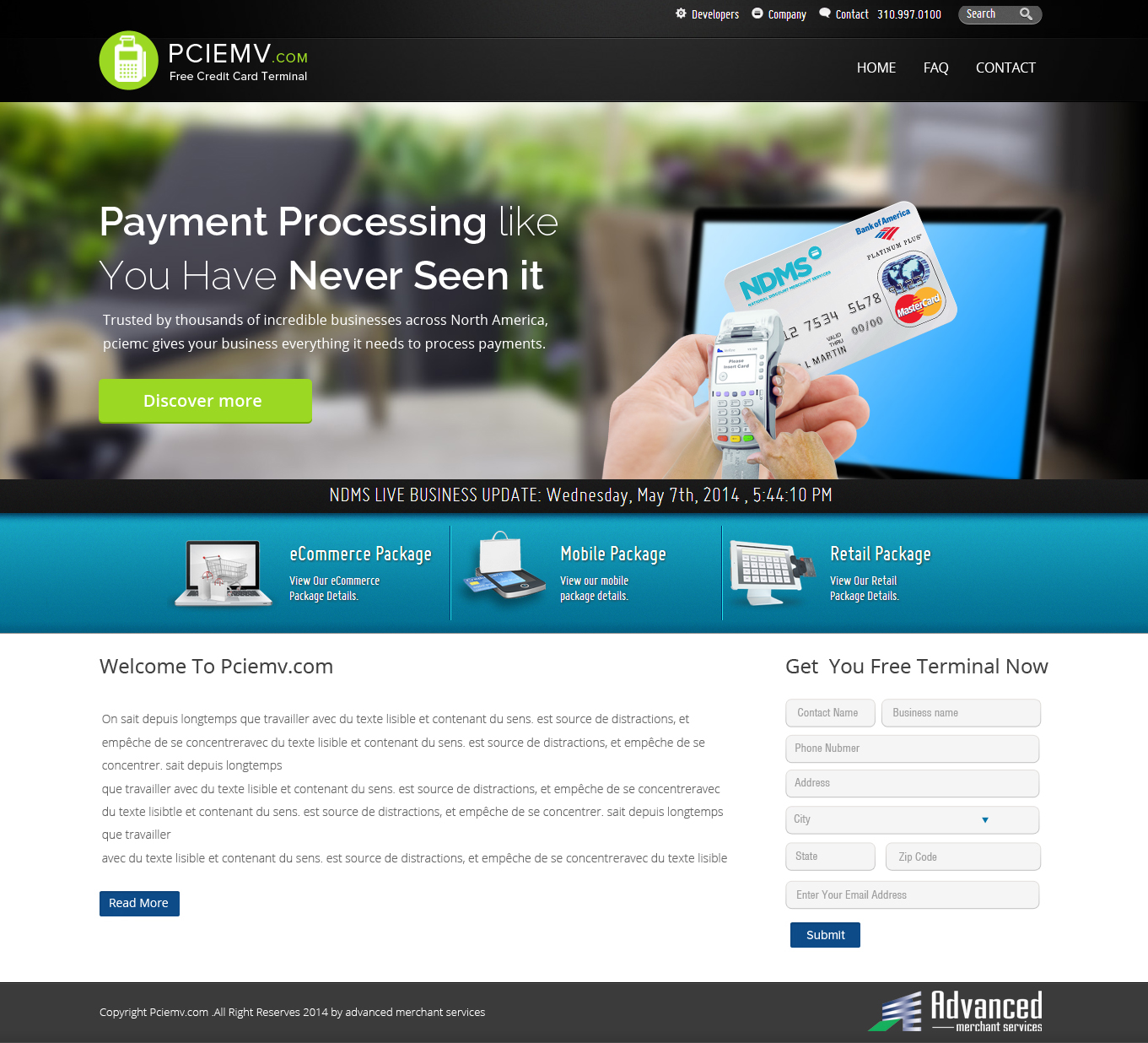 Web-Design von OM für Advanced Merchant Services | Design #3682310