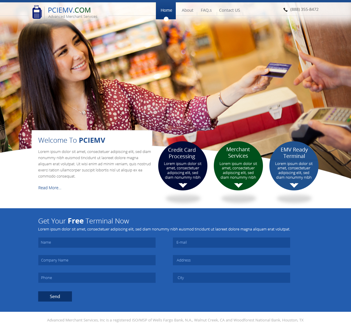 Web-Design von OM für Advanced Merchant Services | Design #3682413