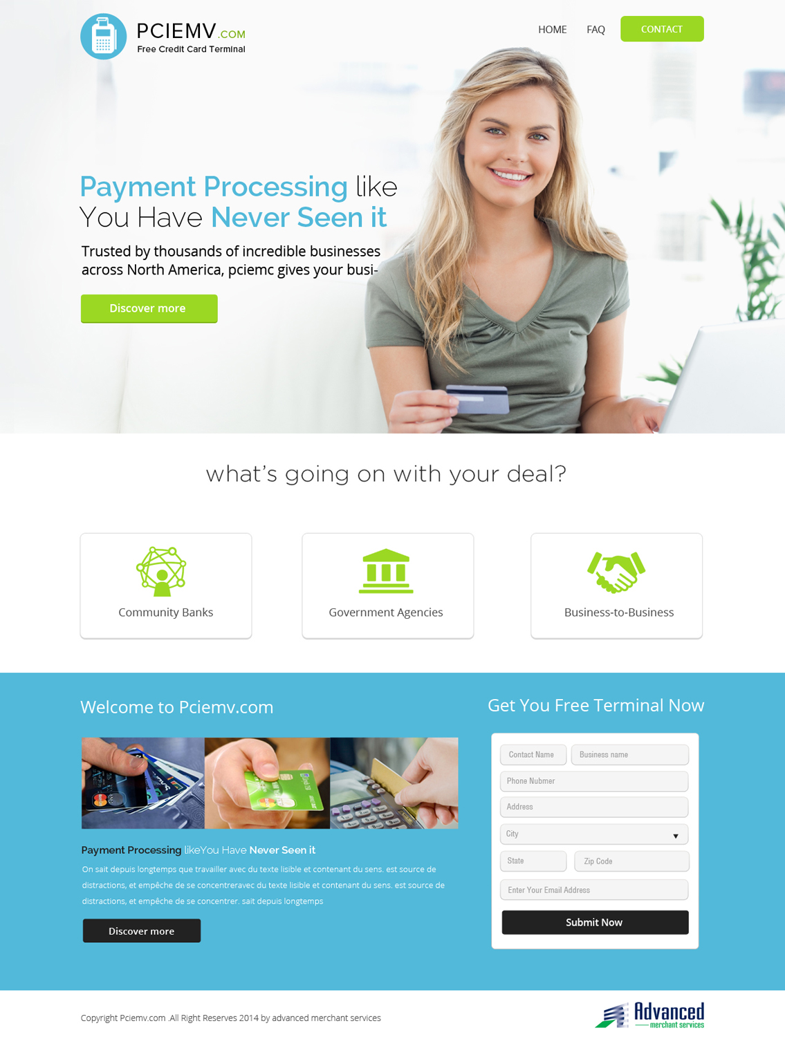 Web Design par OM pour Advanced Merchant Services | Design #3691038