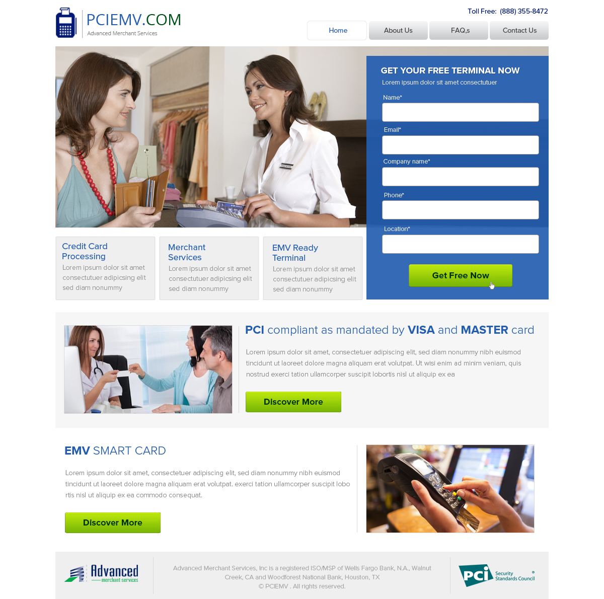 Web-Design von OM für Advanced Merchant Services | Design #3691091