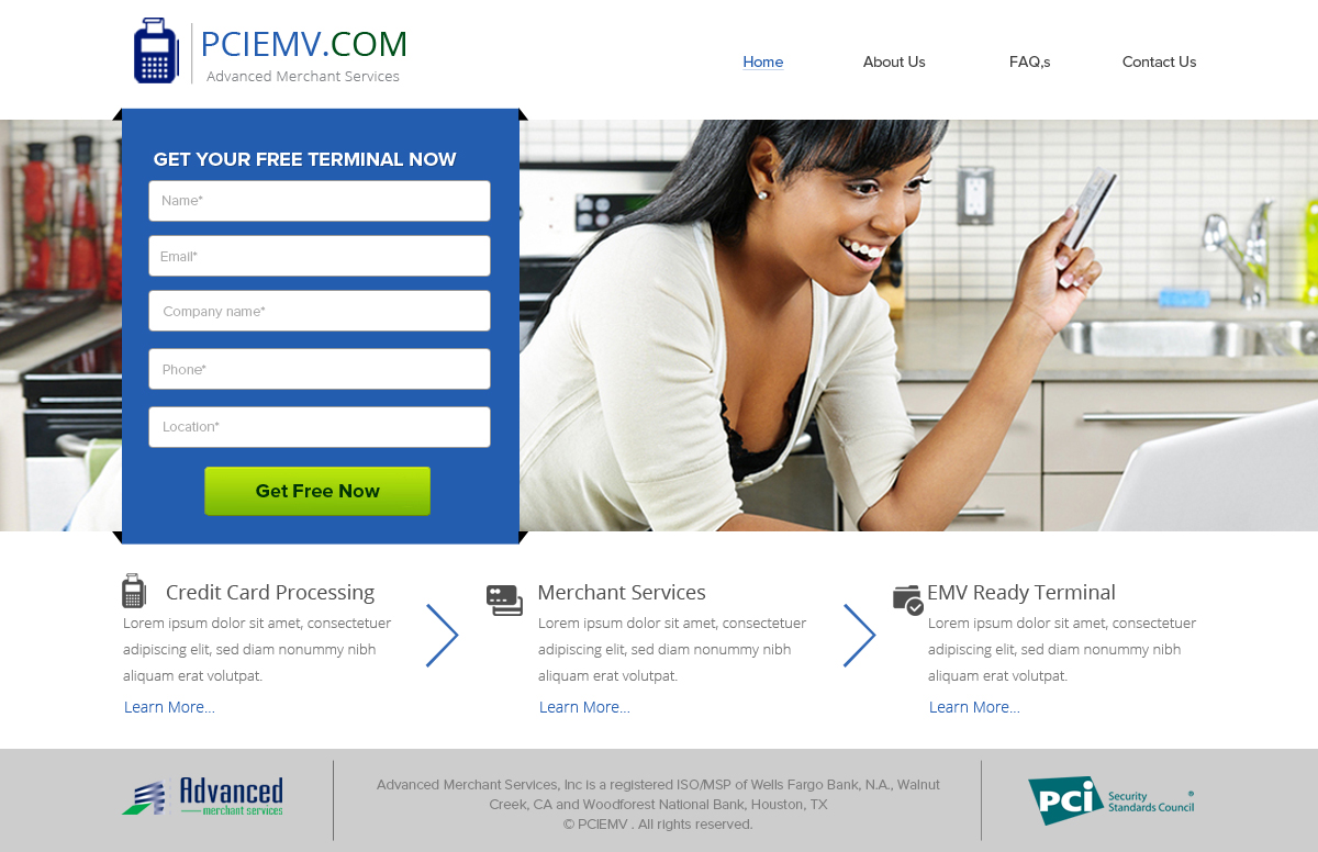 Web-Design von OM für Advanced Merchant Services | Design #3691097