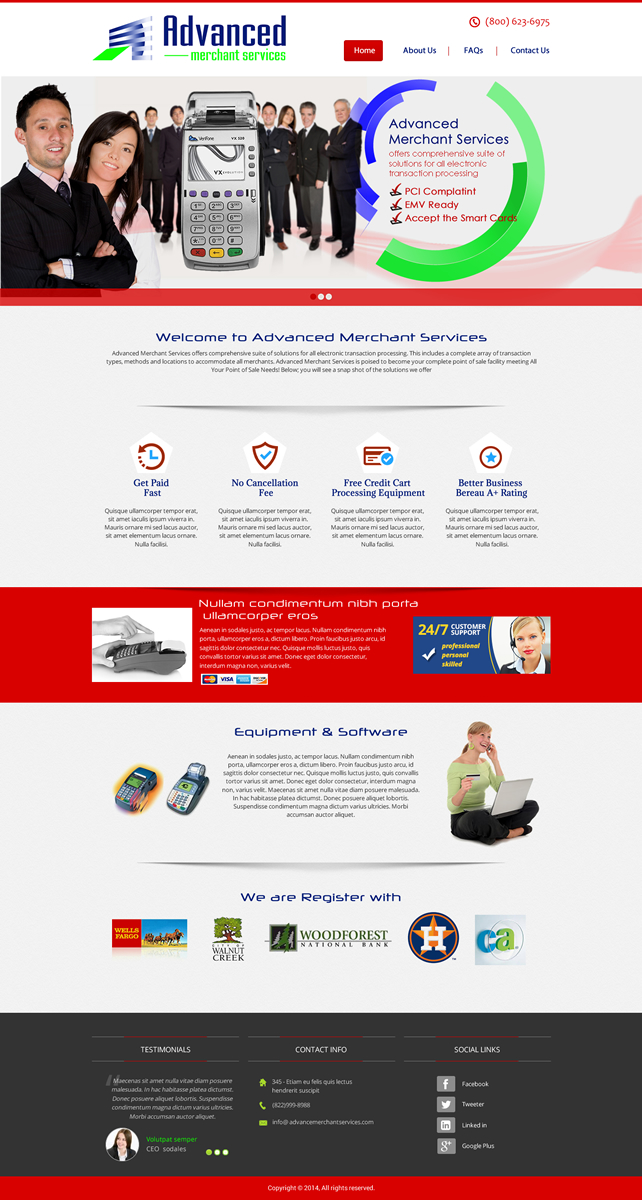 Web-Design von Behriatech für Advanced Merchant Services | Design #3675282