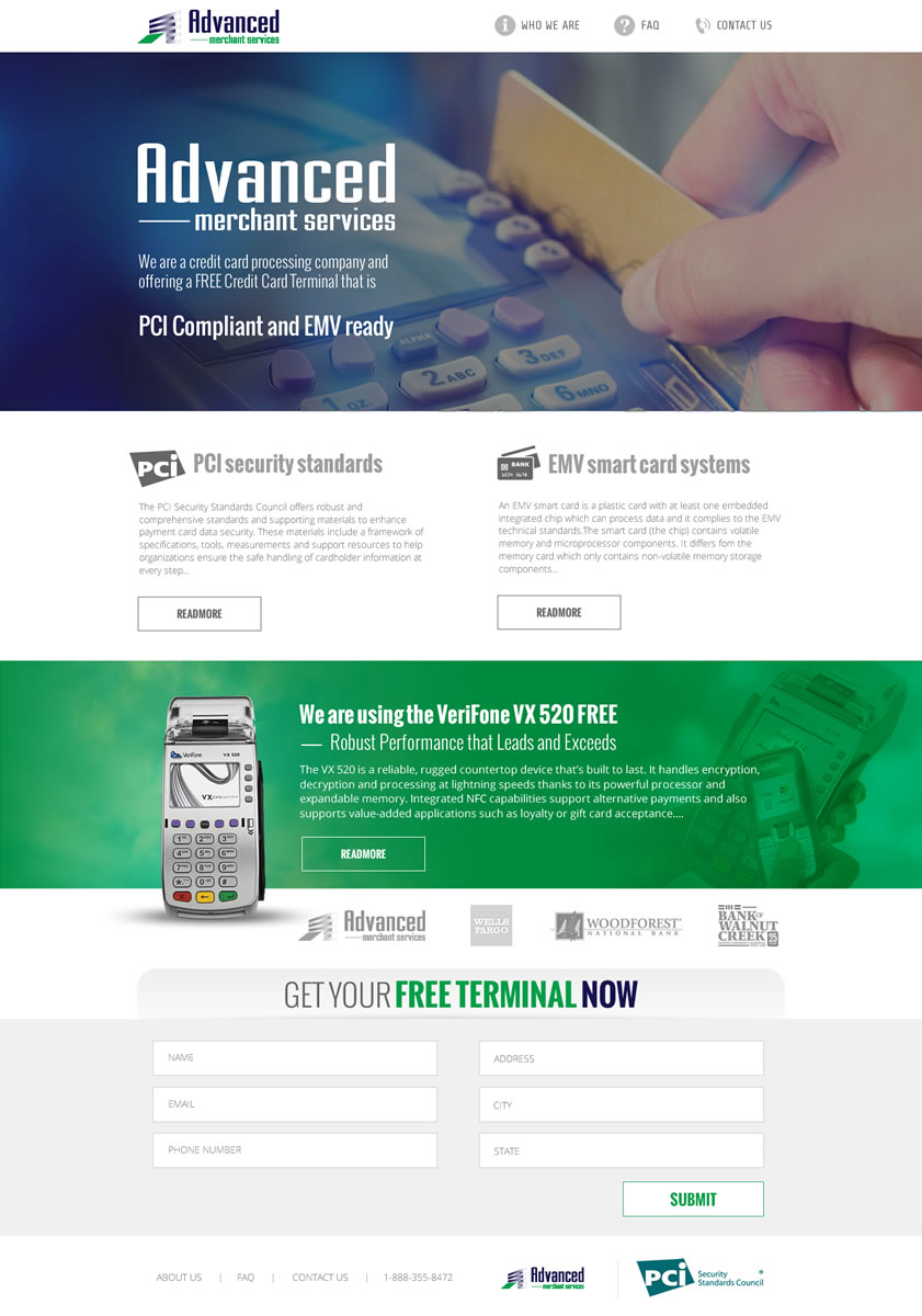 Web-Design von Behriatech für Advanced Merchant Services | Design #3686935