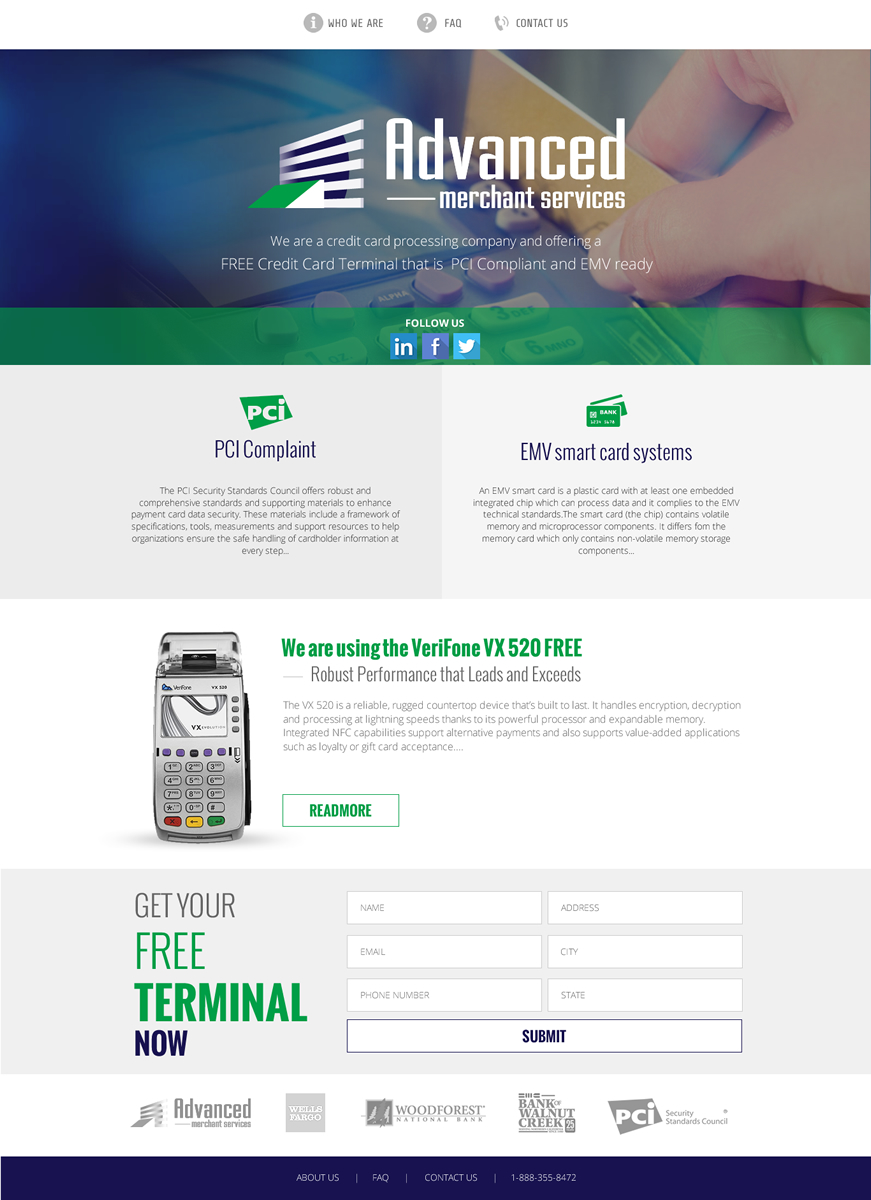 Web-Design von Behriatech für Advanced Merchant Services | Design #3686946