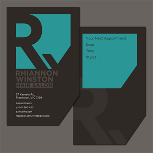 Rhiannon Winston - Hair Stylist | Business Card Design by mcky//design