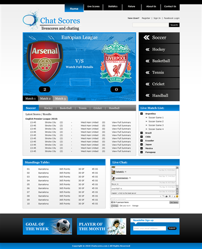 Web Design by LogoDesigns.ae for Chatscores | Design: #104967