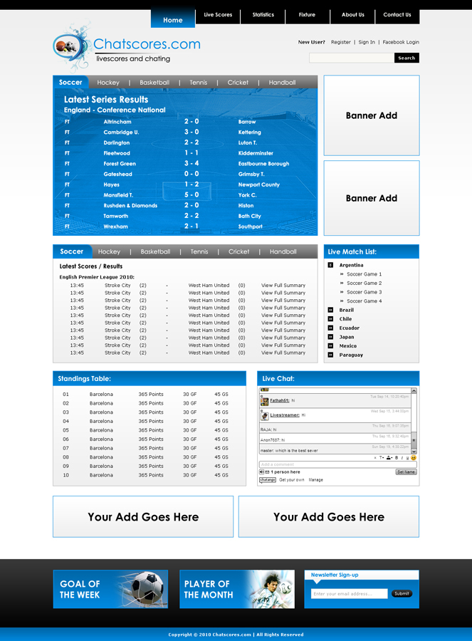 Web Design by LogoDesigns.ae for Chatscores | Design #106256