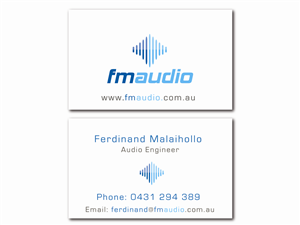 Business Card Design by UsBeingUs.com - Debs for FM Audio | Design #100580