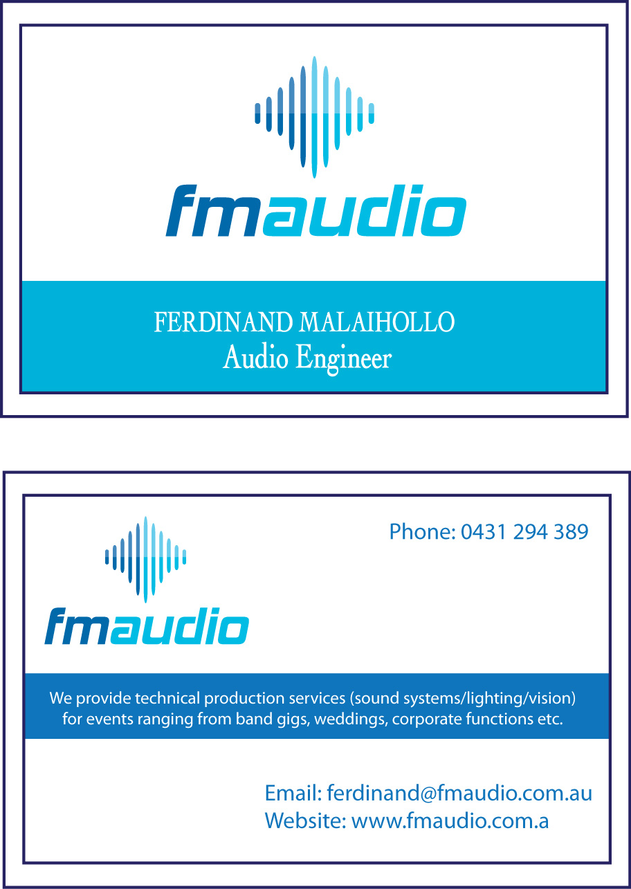 Diseño de Tarjeta de Presentación por SHRAVAN D.S para FM Audio | Diseño #99985