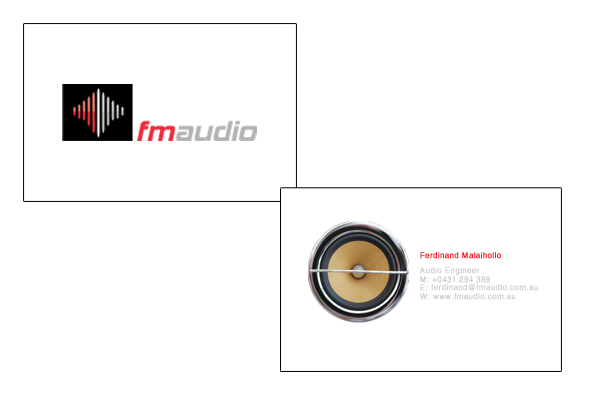Business Card Design by Gekko Web Design for FM Audio | Design #104652