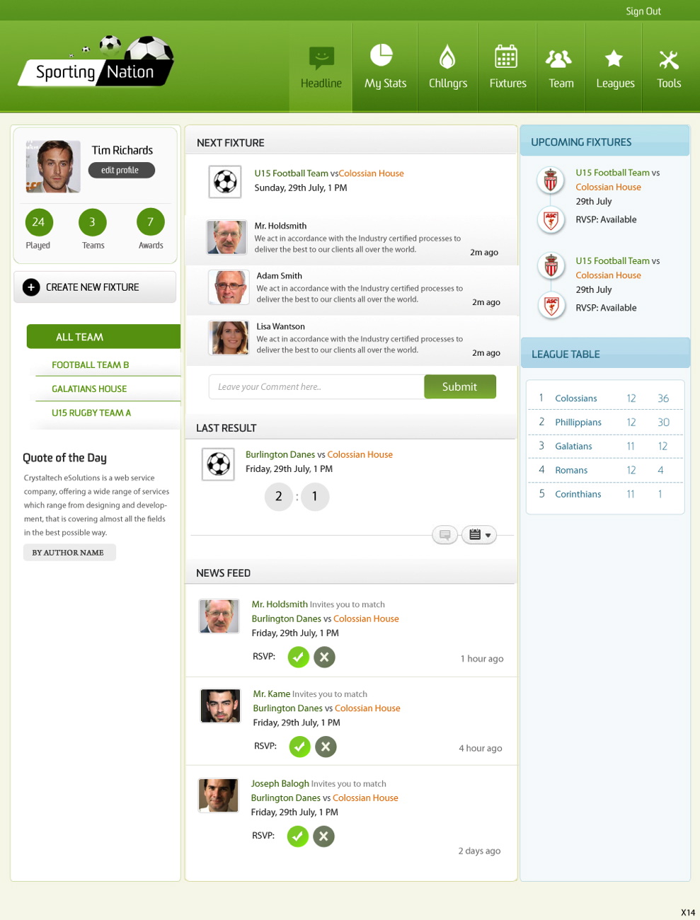 Web Design by pb for Sporting Nation Ltd | Design #922326