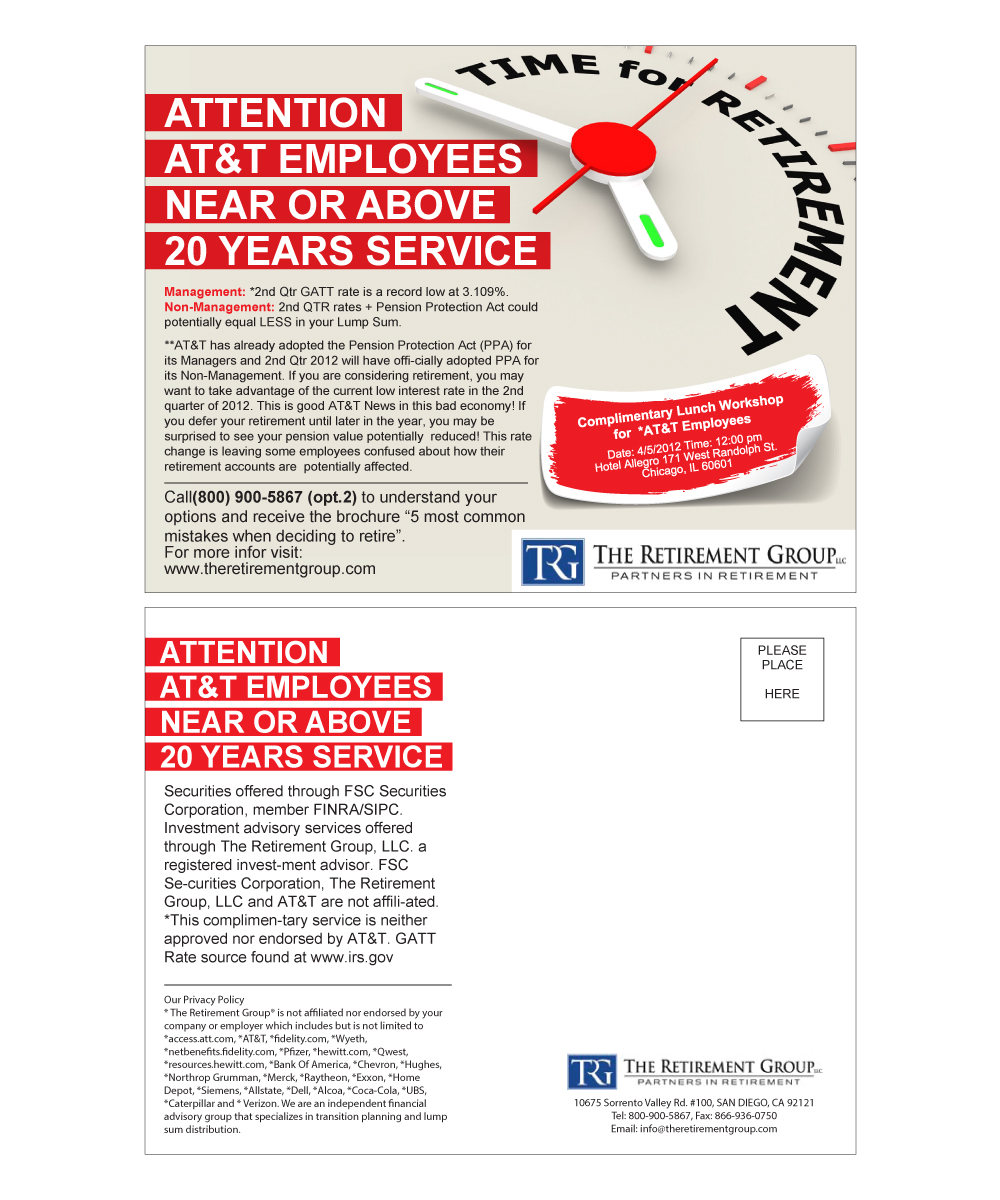 Postcard Design by iDesign for The Retirement Group | Design #3680616