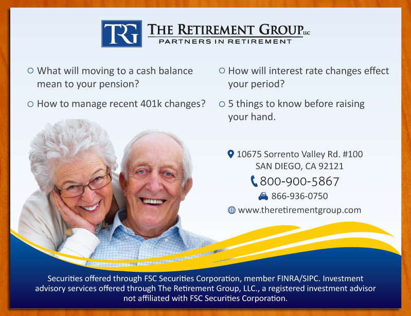Postcard Design by Sbss for The Retirement Group | Design #3682943