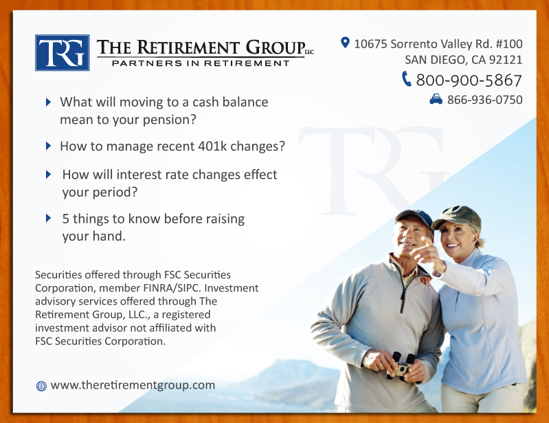 Postcard Design by Sbss for The Retirement Group | Design #3682946