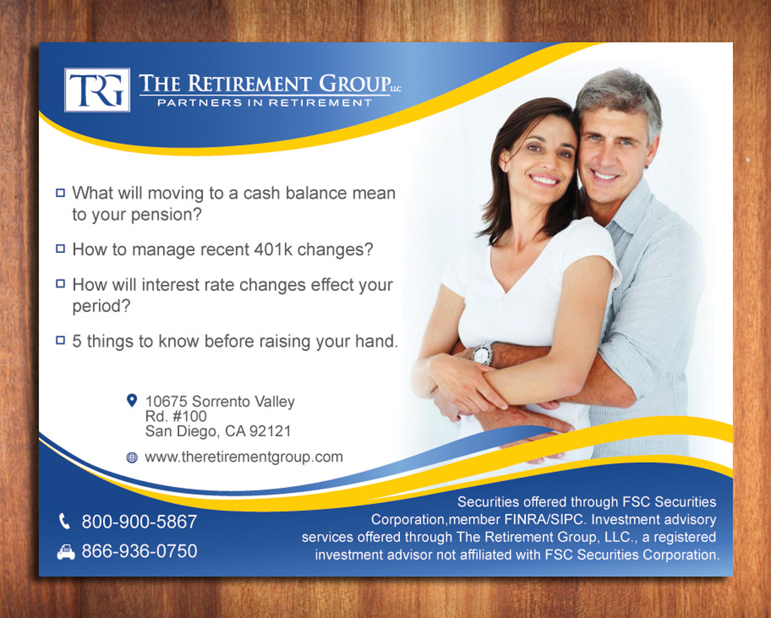 Postcard Design by Sbss for The Retirement Group | Design #3700234