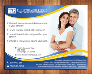 Postkarten-Design von Sbss für The Retirement Group | Design: #3700234