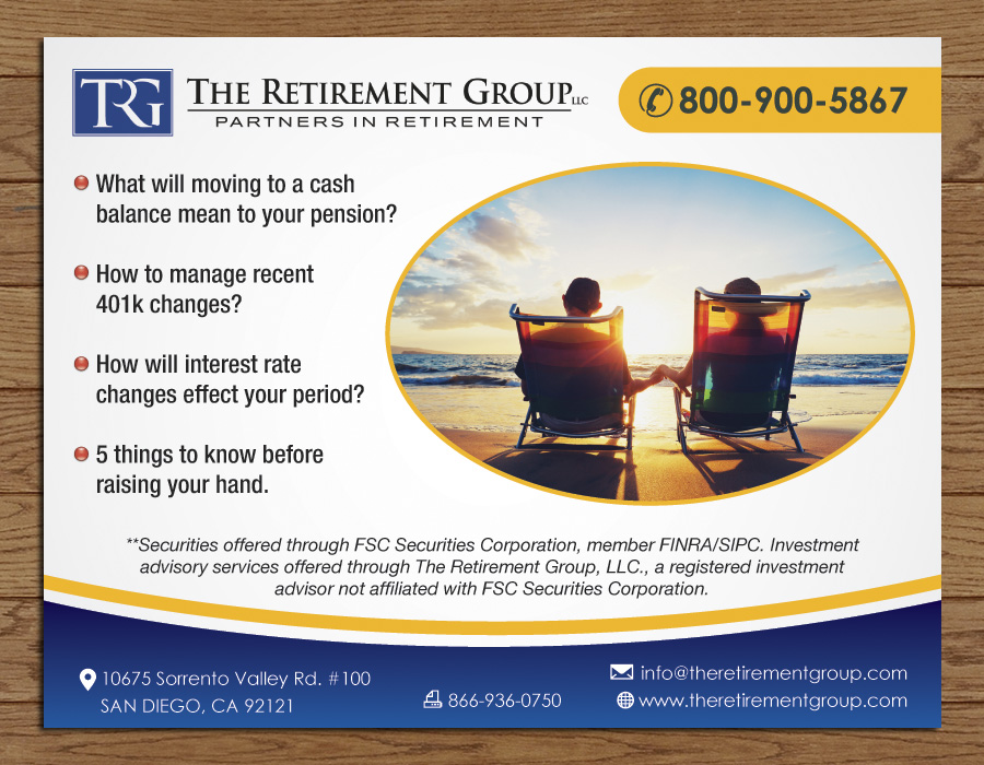 Postcard Design by Sbss for The Retirement Group | Design #3720045