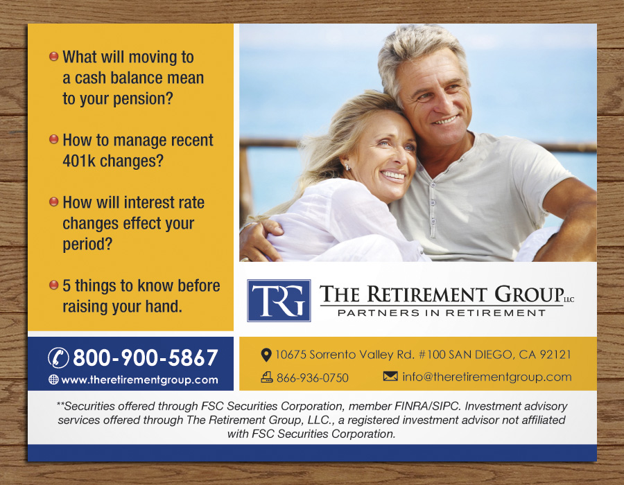 Postcard Design by Sbss for The Retirement Group | Design #3720047