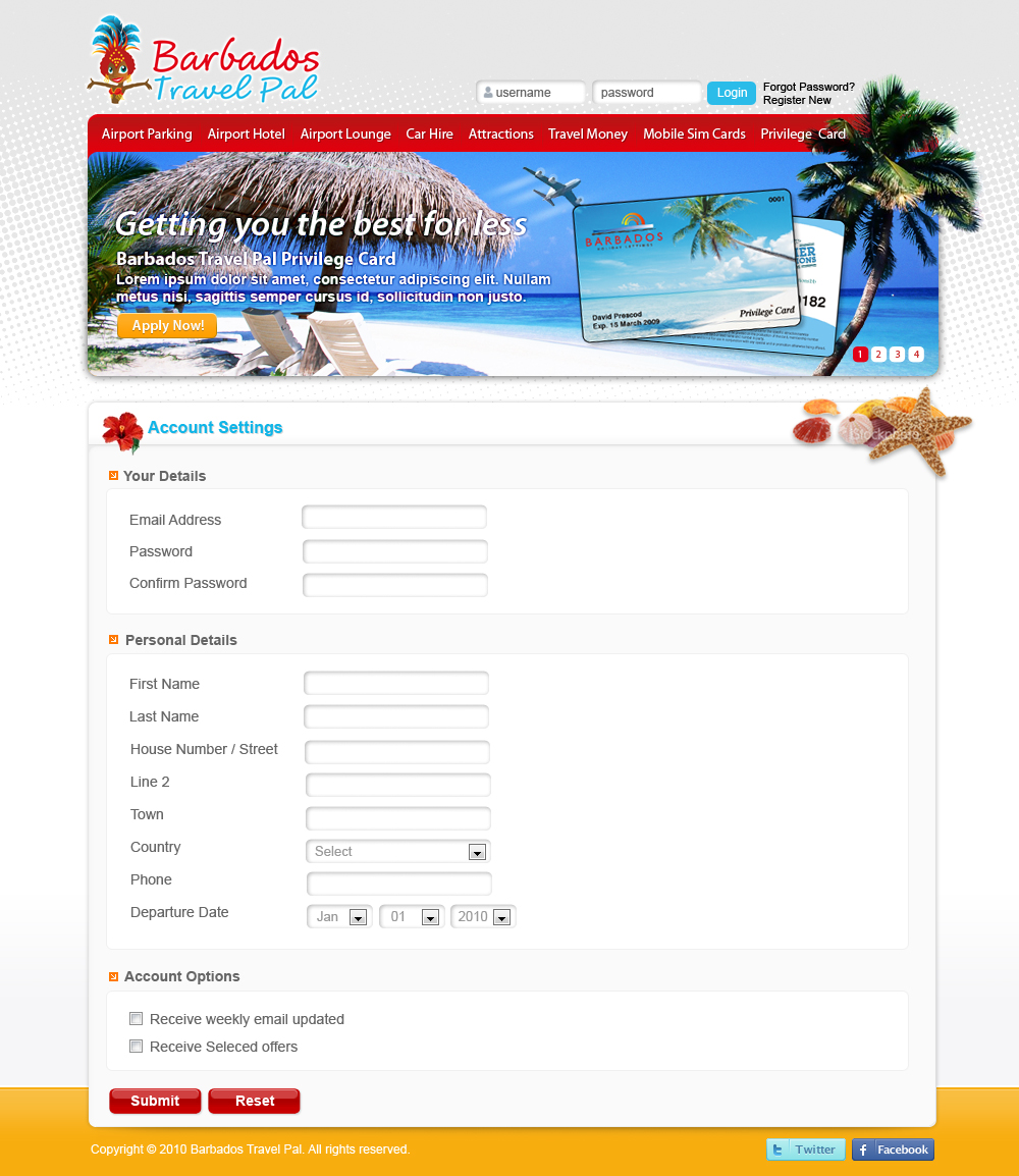 Web Design by Sky Ram for Barbados Holiday Lettings | Design #102342