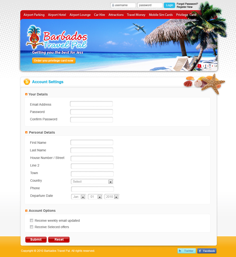 Web Design by Sky Ram for Barbados Holiday Lettings | Design #102992